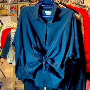 Black oversized 100% cotton button up; rag & bone